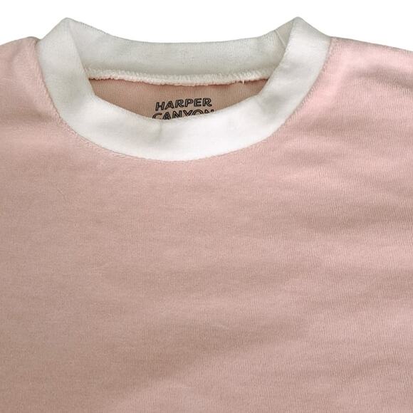 NWT Harper Canyon Girls Pink Velvet Velour Pullover Top Size 4 - Picture 3 of 8